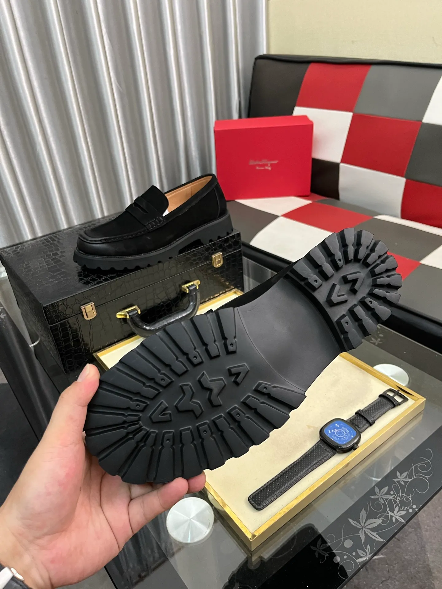 Men's shoes 💰500⌚️⌚️[Salvatore Ferragamo] Ferragamo business leather shoes, 1:1 top purchasing quality, imported selected original open-edge beaded calfskin for the uppers, imported original water-dyed cowhide for the inner feet, imported original customized Italian handmade lightweight foam outsole, size: 38-44 2️⃣colors available